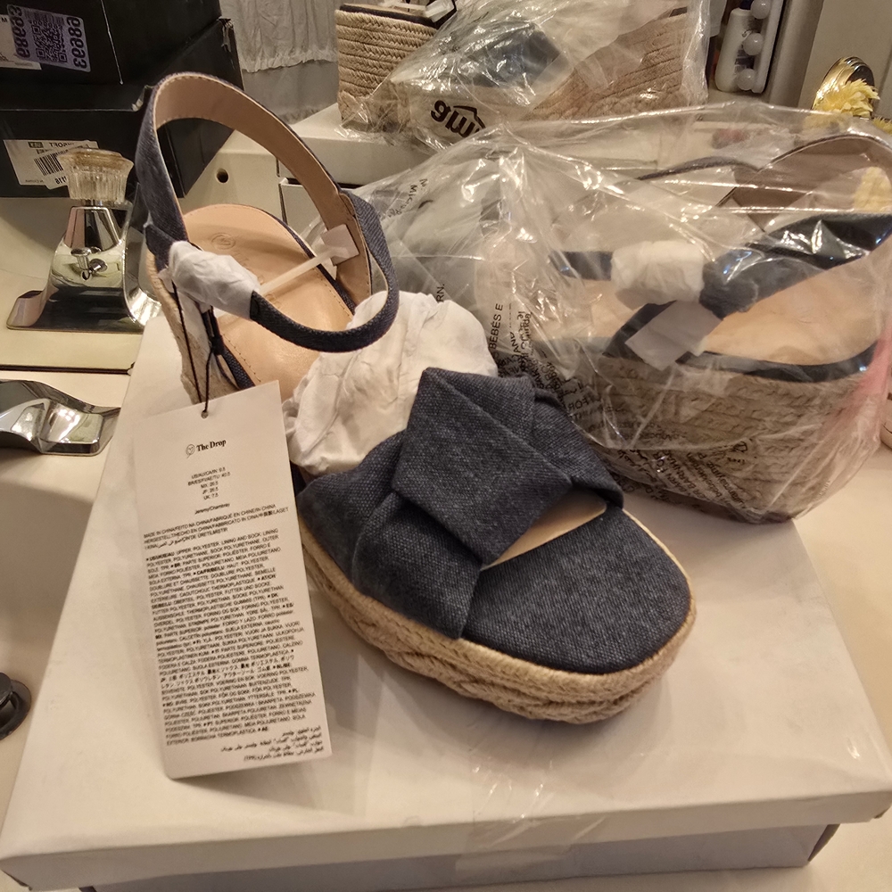 Chic Denim Espadrille Wedges